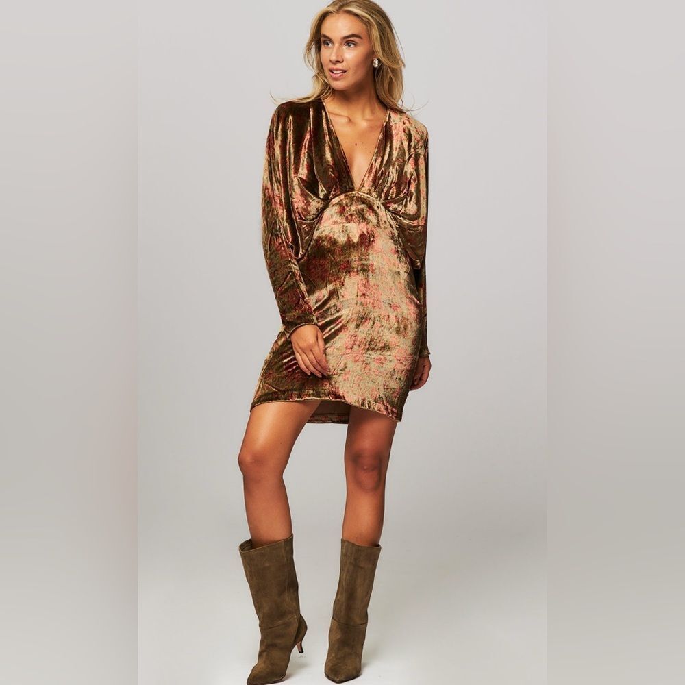 Mes Demoiselles Metallic Gold Dress